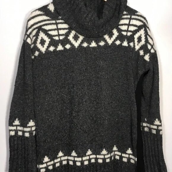 Banana Republic Wool Alpaca Cowl Neck Tunic /Sweater Dress Size L - Picture 2 of 6